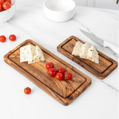 Eco-Friendly Olivenholz Schneide- & Servierbrett mit Saftrille