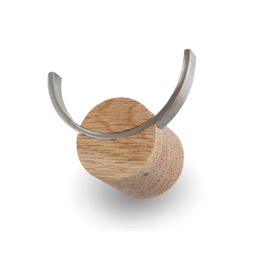 Wandhaken „Hirsch“ aus Eiche & Edelstahl – Multifunktional